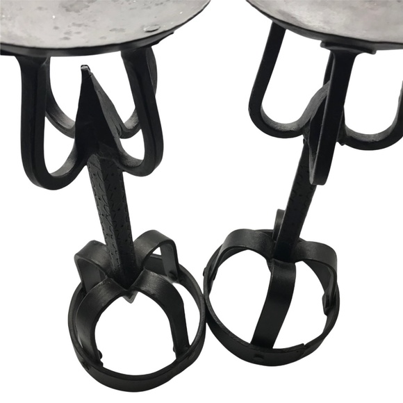 Gothic Hand Forged Wrought Iron Candle Holders